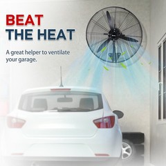 30″ Oscillating Wall Fan, 12974 CFM High Velocity Industrial Heavy Duty Shop Fan
