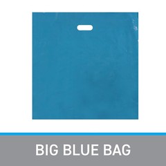 Plastic Shopping Bags 500 Low Density Retail Blue Handles 20″ x 20″ x 5″