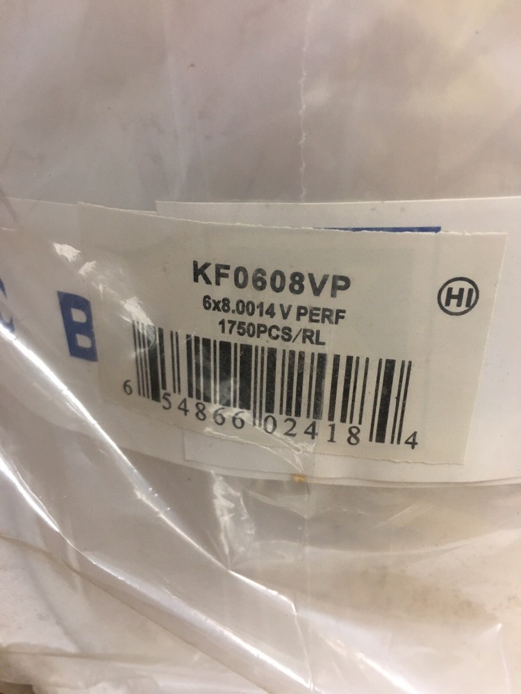 NEW Elkay KF0608VP 1.4 mil Kwik-Fill Pre-Opened perforated 6″ x 8″ 1750 Bags 6×8