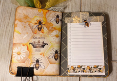 Junk Journal Handmade Booklet Book Vintage “Honey Bees” Pockets, Ephemera