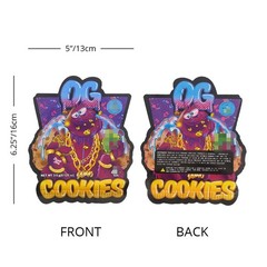 3.5g Cartoon Shapes Mylar Bags Zip Seal Bags Resealable Candy Baggies 100 pcs