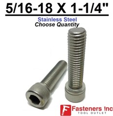 5/16-18 X 1-1/4″ Stainless Steel Socket Head Cap Screw Standard 18-8(Choose Qty)