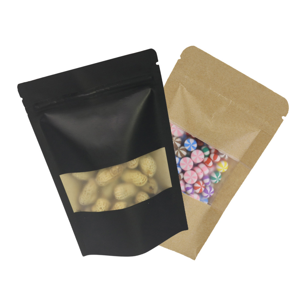 Bulk QTY Kraft QuickQlick™ Heat Seal Food Grade Stand-Up Bag w/ Frosted Window
