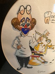 VINTAGE 1977 DENTAL OFFICE FRAMED CARTOON WALL ART SIGNED DIANA WEBER READ