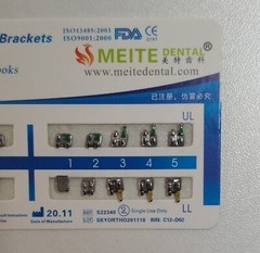 10Sets Dental Ortho Metal Brackets Mini Roth/MBT 022/018 345 hooks Mesh Base