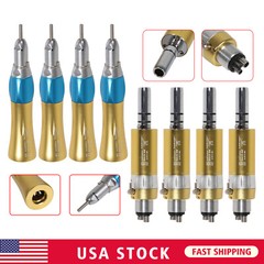 1-5 NSK Style Dental Straight Nosecone Handpiece / Air Motor 4-Holes Low Speed