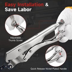 Adjustable Pipe Alignment Chain Pliers Clamp, Fit for Round Pipes up to 14″ in