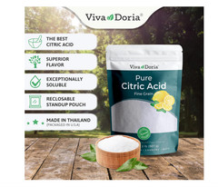 Viva Doria 100% Pure Citric Acid, Food Grade, Fine Grain, 2 lb (907 g)