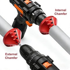 2-in-1 PVC Pipe Chamfer & Deburr Tool Manual Pipe Reamer 0.92–3.89″OD CPVC Pipe