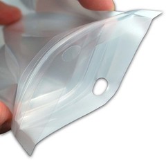 100 Premium Zip Zipper Bags Clear Plastic White Back Slide Seal Reclosable