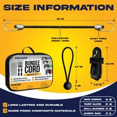 Frunop 30-Piece Heavy duty Assorted Bungee Cords Set Includes 10″, 18″, 32″, 40″
