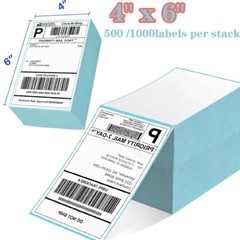500/1000 4″x6″ Fanfold Direct Thermal Shipping Labels for Zebra & Rollo Printers