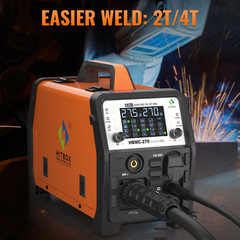 HITBOX 6in1 200A Aluminum Gas Gasless MIG TIG Stick Plasma Cutter Welder+Helmet