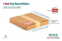 7 Inch 45 RPM Record Mailers (NOT for 12″ LPs), 7.5 x 7.5 x 1.1 Inch Corrugat…