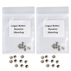 50pcs AZDENT Dental Orthodontic Lingual Buttons Bondable Round Base 5 Packs