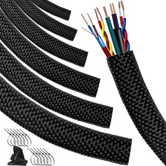 Car High Temperature Braided Wire Loom Black Split-Sleeve Heat Resistant Cover /
