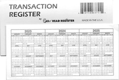 Checkbook Register, Made in the USA, Check Registers for Personal, Blank Ledger