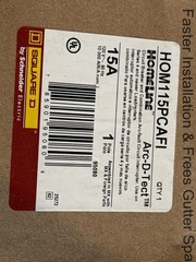 Square D HOM115PCAFI Homeline 15A Plug-On Neutral AFCI Circuit Breaker NEW