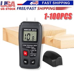 Digital LCD Wood Moisture Meter Detector Tester Wood Firewood Paper Cardboard