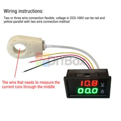 DC0-300V 50/100/200/400A Digital Current Voltage Meter Hall Ammeter Voltmeter