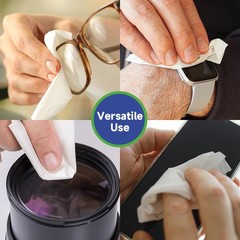VisClear Lens Wipes for Eyeglasses, 1 Count (Pack of 100), White pulp paper