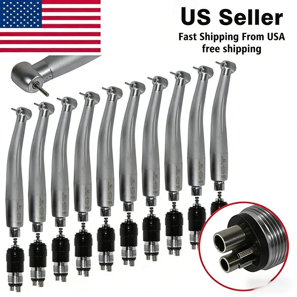10 Pcs NSK Style Dental High Speed Turbine Handpiece+4 Hole Quick Coupling YBNK4