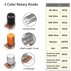 Professional 80PCS Potentiometer Set – 5 Types, Ideal for DIY Audio Applications