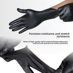 L&XL First Glove Grip Nitrile Disposable Gloves 8 Mil Raised Diamond Texture US