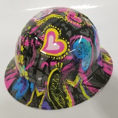 full brim hard hat custom hydro dipped IN TRUE LOVE CHALKBOARD GIRLY LOOK NEW