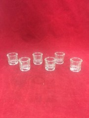 NEW QTY 6 Clear Glass Dappen Dish for Dental, Tattoo or Nail Spa