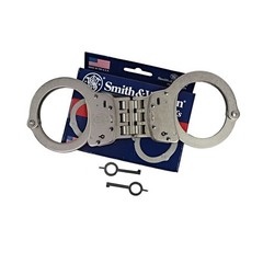 Smith & Wesson 350096 Model 300 Hinge-Linked Handcuffs & Keys M300 Cuffs, Nickel