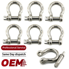 6 Pack 1/4″ Stainless Steel D-Ring Shackle Heavy Duty Screw Pin Anchor Shackle