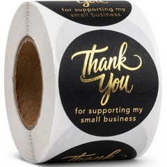 500 Thank You for Supporting My Small Business Stickers – 1.5 Inch, Black 1