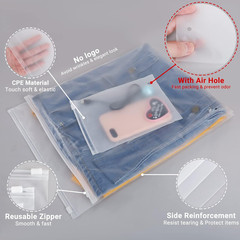T-Shirt Bags, 100PCS 9X12 Inch Frosted Zipper Packaging Bags for Clothing, Resea