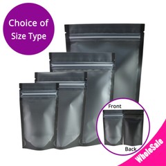 Mult-Sizes Matte Clear Front Black Inside&Back Mylar Stand up Zip Lock Bag M44