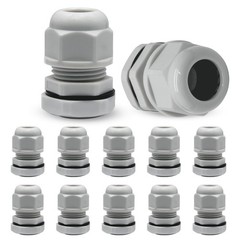 12 Pcs 1/2″ NPT Nylon Cable Glands, Grey Strain Relief Cable Cord Connector I