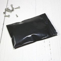 100 Flat Black Poly Plastic Poly QuickQlick™ Zipper Seal Baggie Pouches 3.5×5″