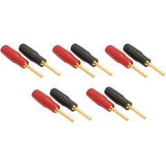 5-Pair Gold 12 AWG Speaker Pin Connectors Red and Black with Set Screws