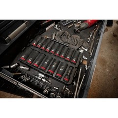 Milwaukee Tool 49-66-6803 1/2 In Drive Socket Set Metric, Sae 16 Pieces 10 Mm