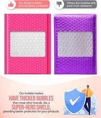 100x Poly Bubble Mailers Padded Envelope Mailing Bags 50 Pink & 50 Teal