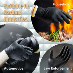 GP Craft Black Large Nitrile Gloves Diamond 8Mil Disposable Latex Free 1000/Case