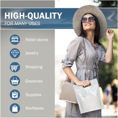 White Merchandise Plastic Shopping Bags – 100 Pack 9″ x 12″ with 1.5 mil Thick