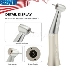 Dental Slow Low Speed Handpiece Contra Angle Push Button fit FG 1.60mm Burs