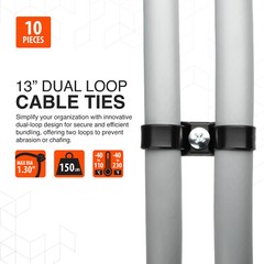 TR Industrial Contractor Series Dual Loop Heat-Stabilized UV Cable Ties, 13″