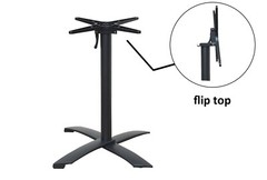 black premium aluminium flip top table base dining restaurant cafe pub folding