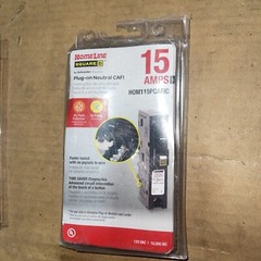Square D HOM115PCAFI 1 P 15 Amp Plug On Neutral Breaker – New In Packaging