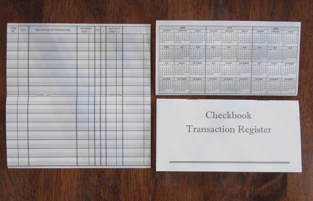 5 CHECKBOOK TRANSACTION REGISTERS CALENDAR 2023 2024 2025 CHECK BOOK REGISTER