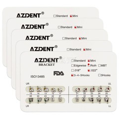 AZDENT Dental Orthodontic Brackets Braces Metal Mini Roth.022 Hooks 345
