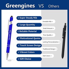 Greengines 100 PCS Inspirational Pens Bulk, 1 Count (Pack of 100), Multicolor
