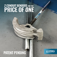 TEMCo 2 in 1 Conduit Bender – for 1/2″ & 3/4″ EMT